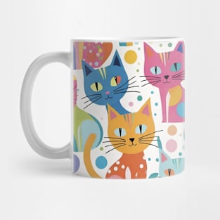 Whisker Kaleidoscope: A Vibrant Mosaic of Colorful Cats Mug